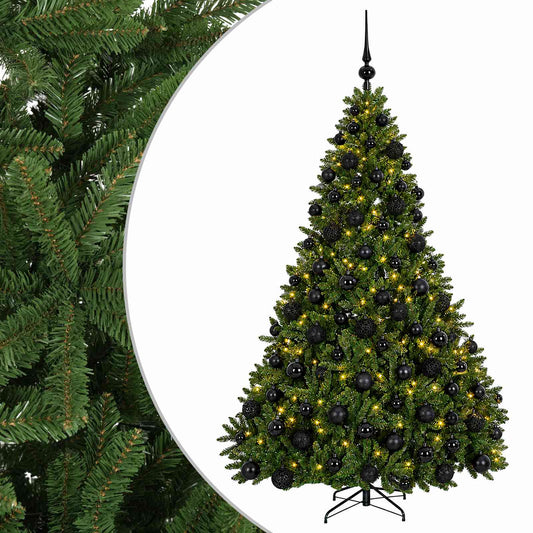 Artificial Light Green Christmas Tree with Bauble 210 cm