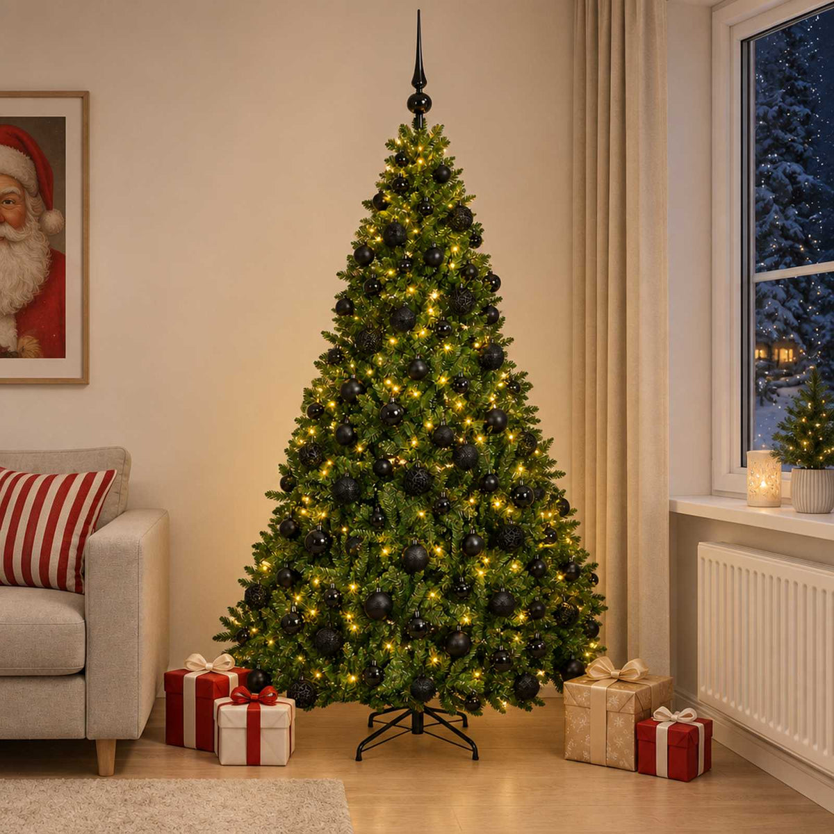 Artificial Christmas Tree Light Green with Baubles 240 cm