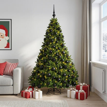 Artificial Christmas Tree Light Green with Baubles 240 cm