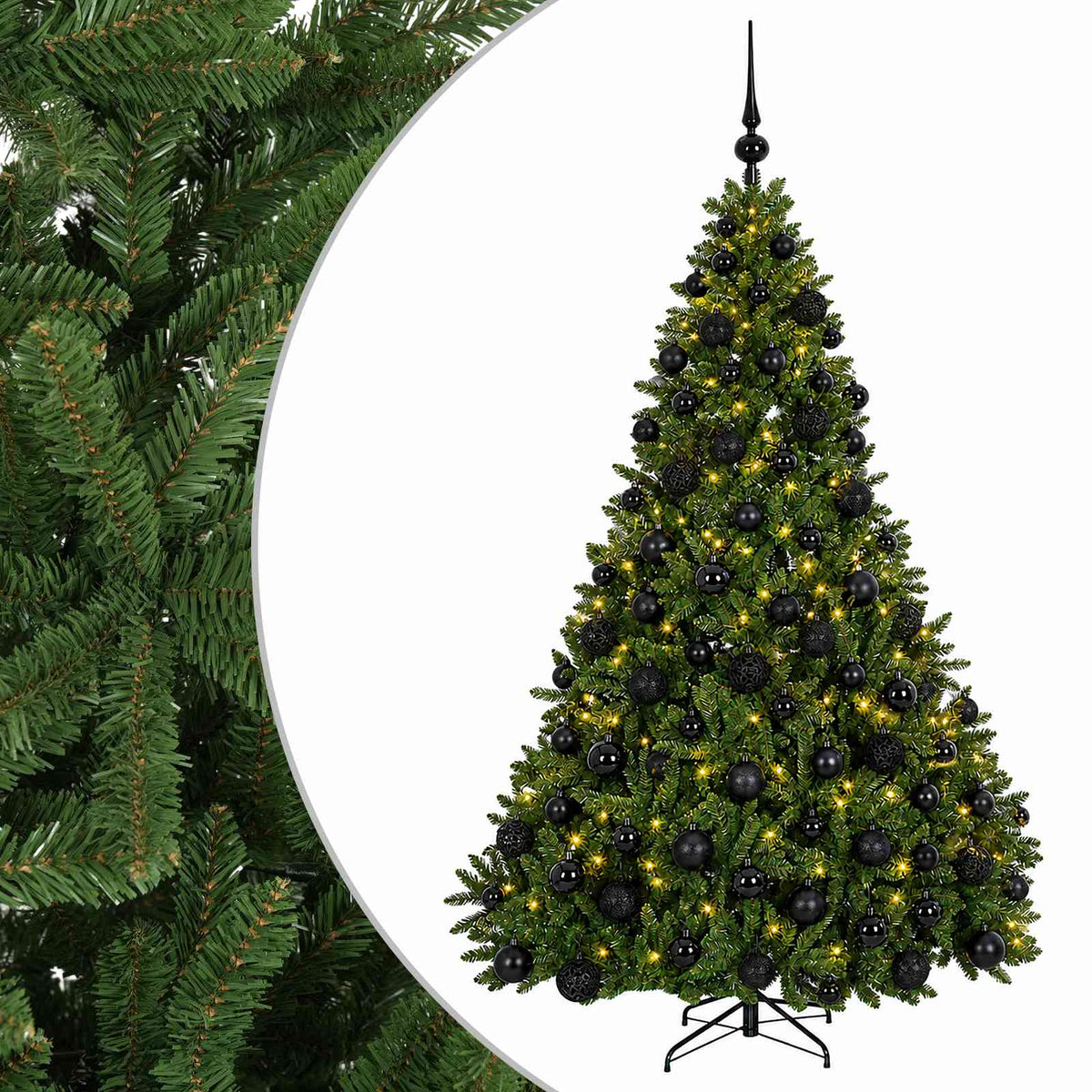 Artificial Christmas Tree Light Green with Baubles 240 cm