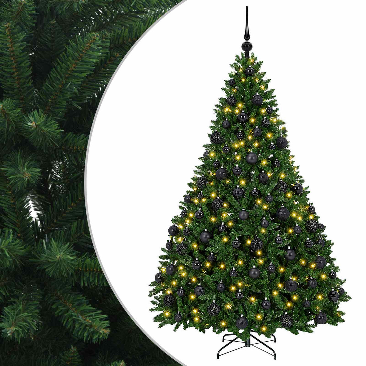 Artificial Christmas Tree Mid-green with Ornament 210 cm