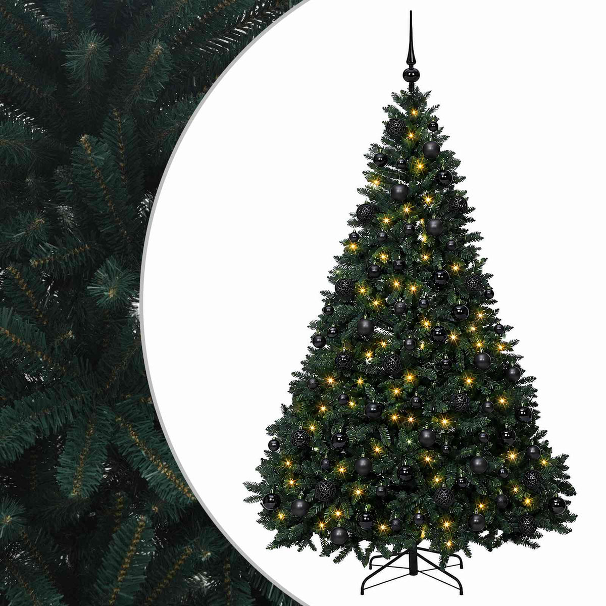 Artificial Christmas Tree Dark Green with Bauble 180 cm