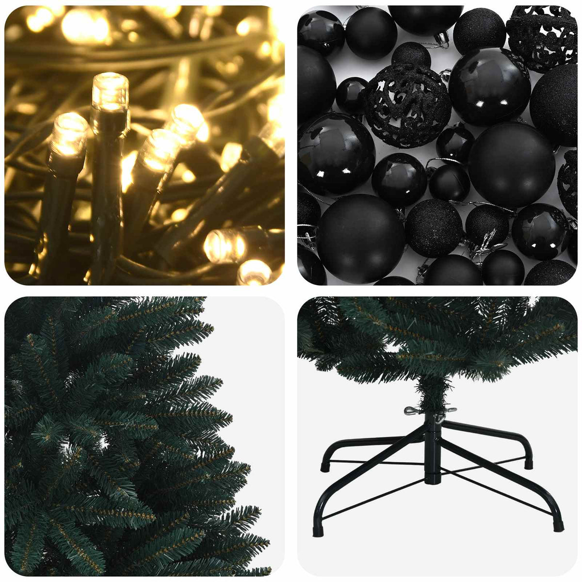 Artificial Christmas Tree Dark Green with Bauble 240 cm
