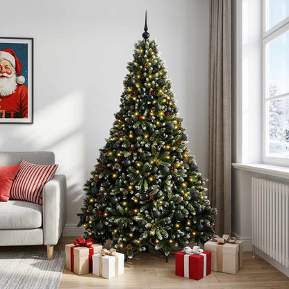 Artificial Green Christmas Tree with Baubles 240 cm 300 LEDs