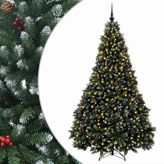 Artificial Green Christmas Tree with Baubles 240 cm 300 LEDs