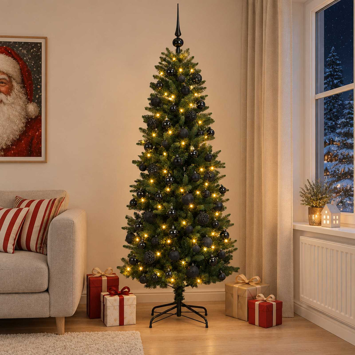 Artificial Christmas Tree with Bauble 180 cm 300 LEDs