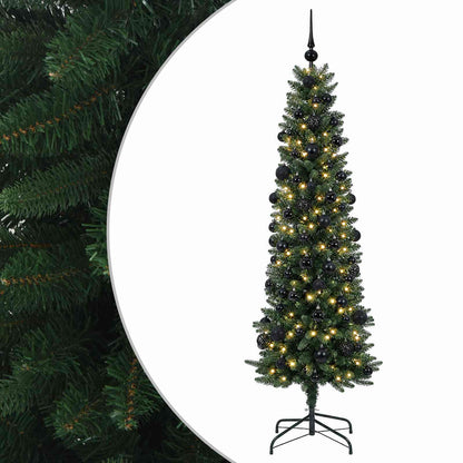 Artificial Slim Christmas Tree with Bauble 180 cm 300 LEDs