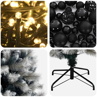 Artificial Hinged Christmas Tree with Baubles 180 cm 300 LEDs