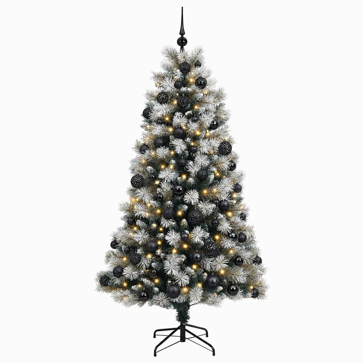 Artificial Hinged Christmas Tree with Baubles 180 cm 300 LEDs