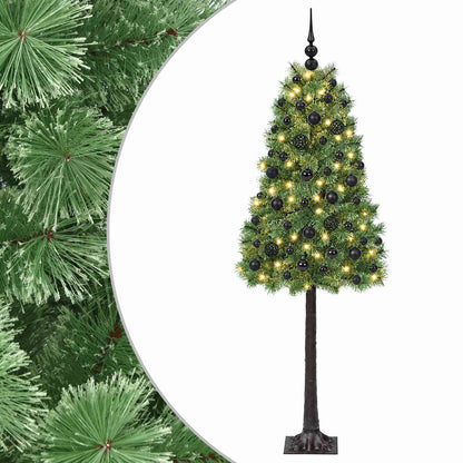 Artificial Hinged Christmas Tree with Baubles 180 cm 300 LEDs