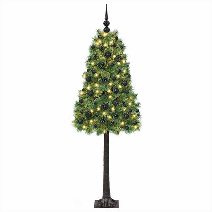 Artificial Hinged Christmas Tree with Baubles 180 cm 300 LEDs