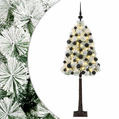 Artificial Hinged Christmas Tree with Baubles 180 cm 300 LEDs