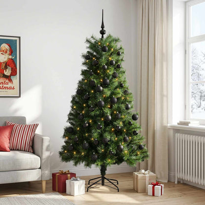 Artificial Hinged Christmas Tree with Baubles 180 cm 300 LEDs