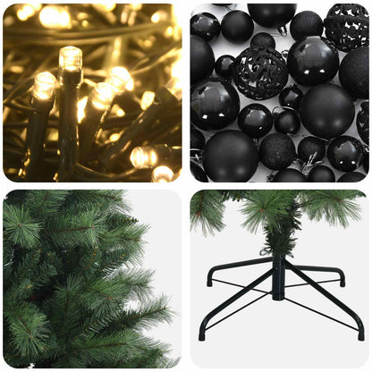 Artificial Hinged Christmas Tree with Baubles 180 cm 300 LEDs