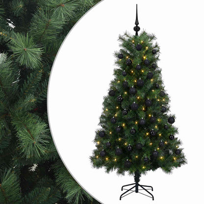 Artificial Hinged Christmas Tree with Baubles 180 cm 300 LEDs