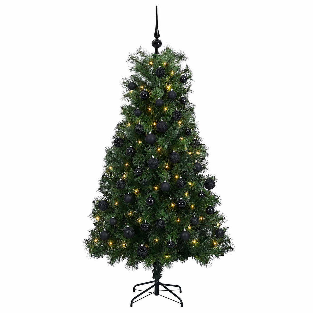 Artificial Hinged Christmas Tree with Baubles 180 cm 300 LEDs