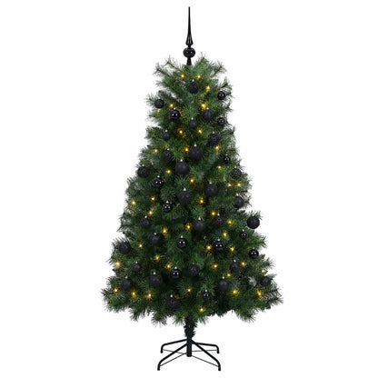 Artificial Hinged Christmas Tree with Baubles 180 cm 300 LEDs