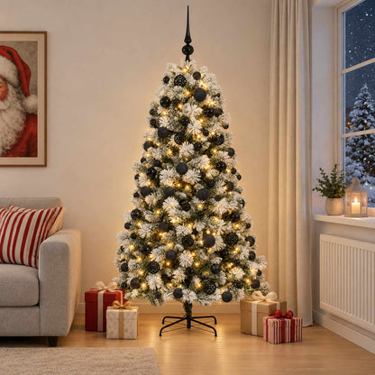Artificial Hinged Christmas Tree with Baubles 180 cm 300 LEDs