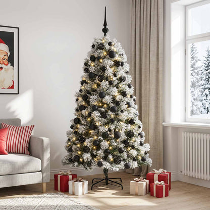 Artificial Hinged Christmas Tree with Baubles 180 cm 300 LEDs