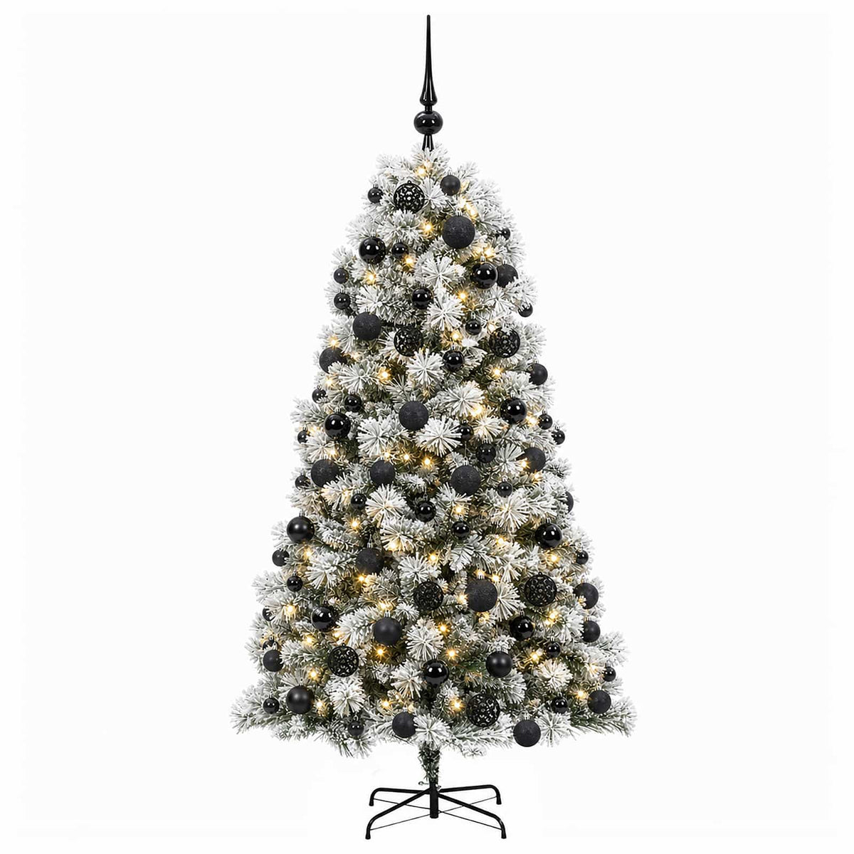 Artificial Hinged Christmas Tree with Baubles 180 cm 300 LEDs