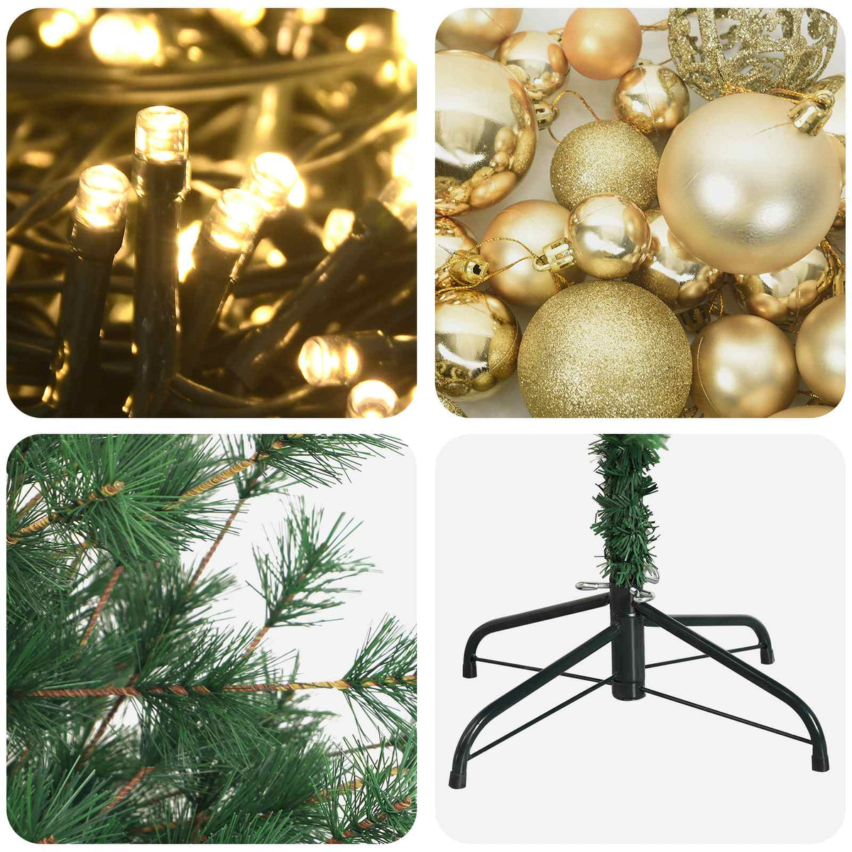 Artificial Christmas Tree with Bauble 240 cm 300 LEDs