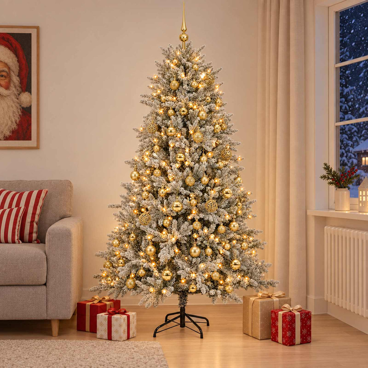 Artificial Christmas Tree with Bauble 240 cm 300 LEDs