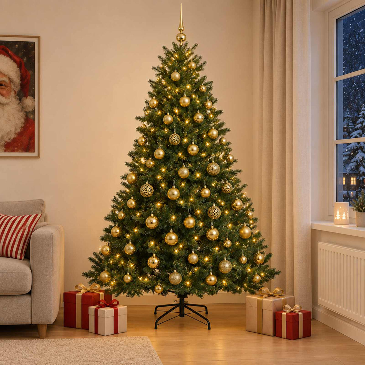 Artificial Christmas Tree with Bauble 240 cm 300 LEDs