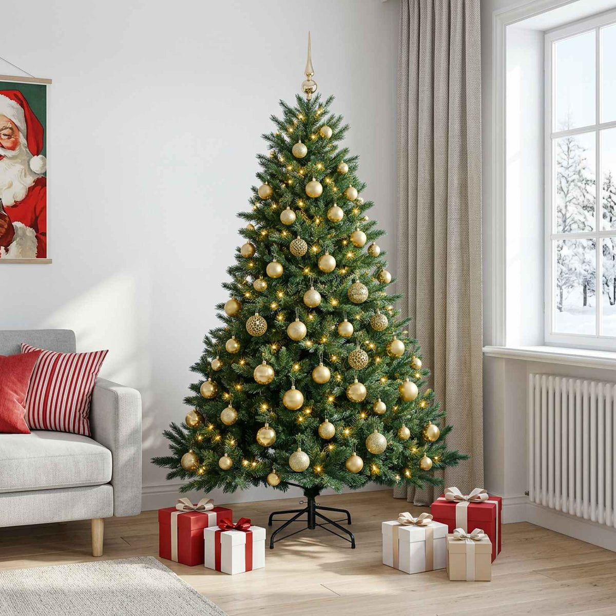 Artificial Christmas Tree with Bauble 240 cm 300 LEDs