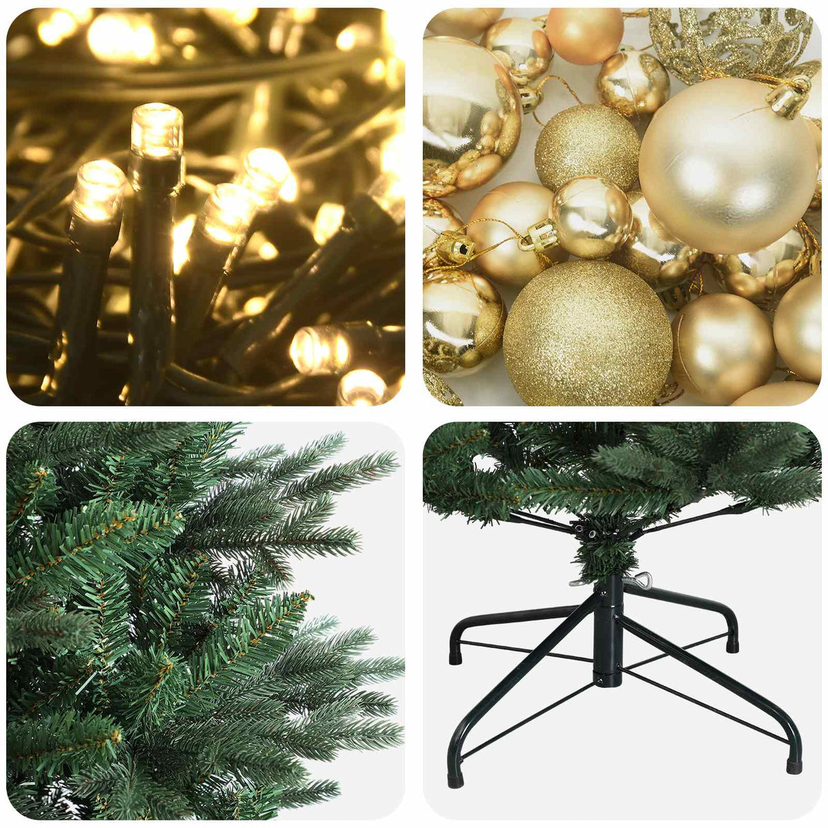 Artificial Christmas Tree with Bauble 210 cm 300 LEDs