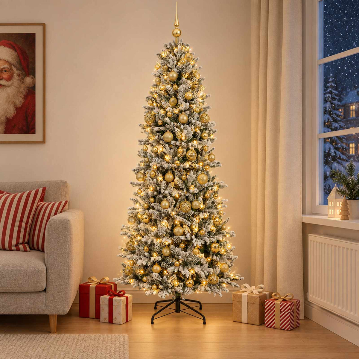 Artificial Christmas Tree with Bauble 180 cm 300 LEDs