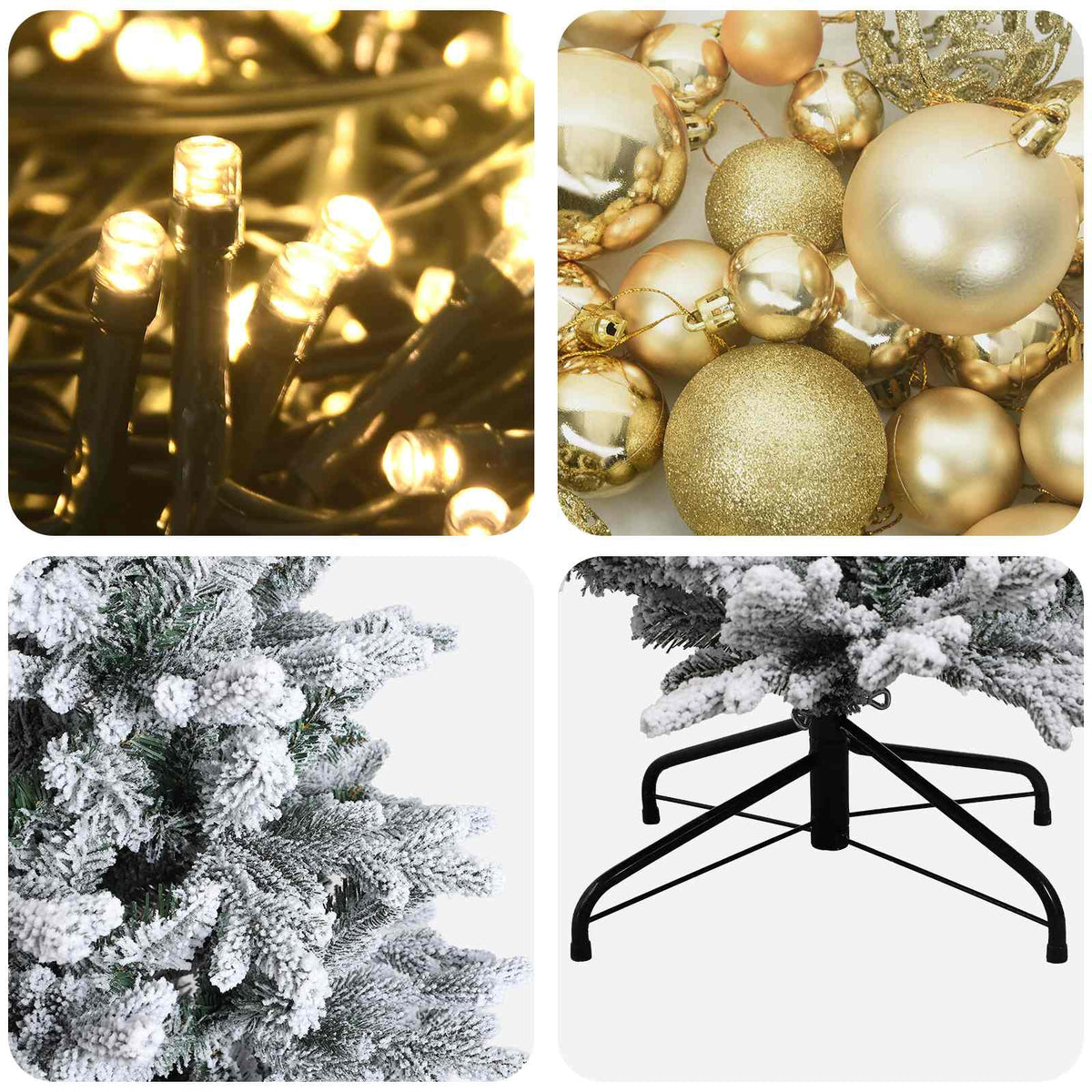 Artificial Christmas Tree with Bauble 210 cm 300 LEDs