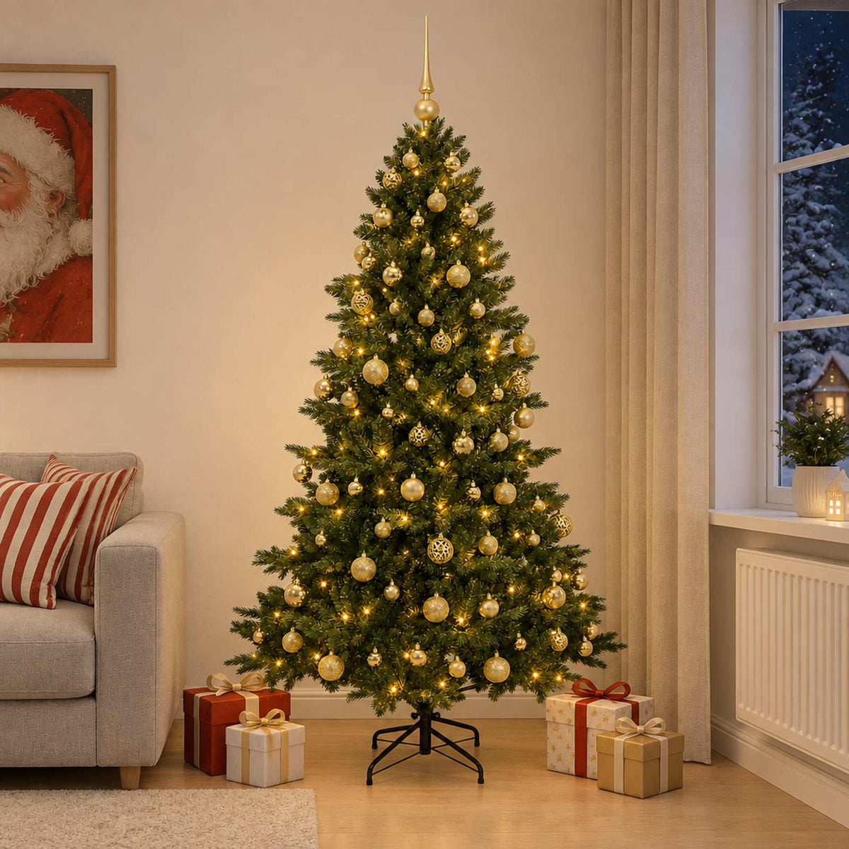 Artificial Christmas Tree with Bauble 180 cm 300 LEDs