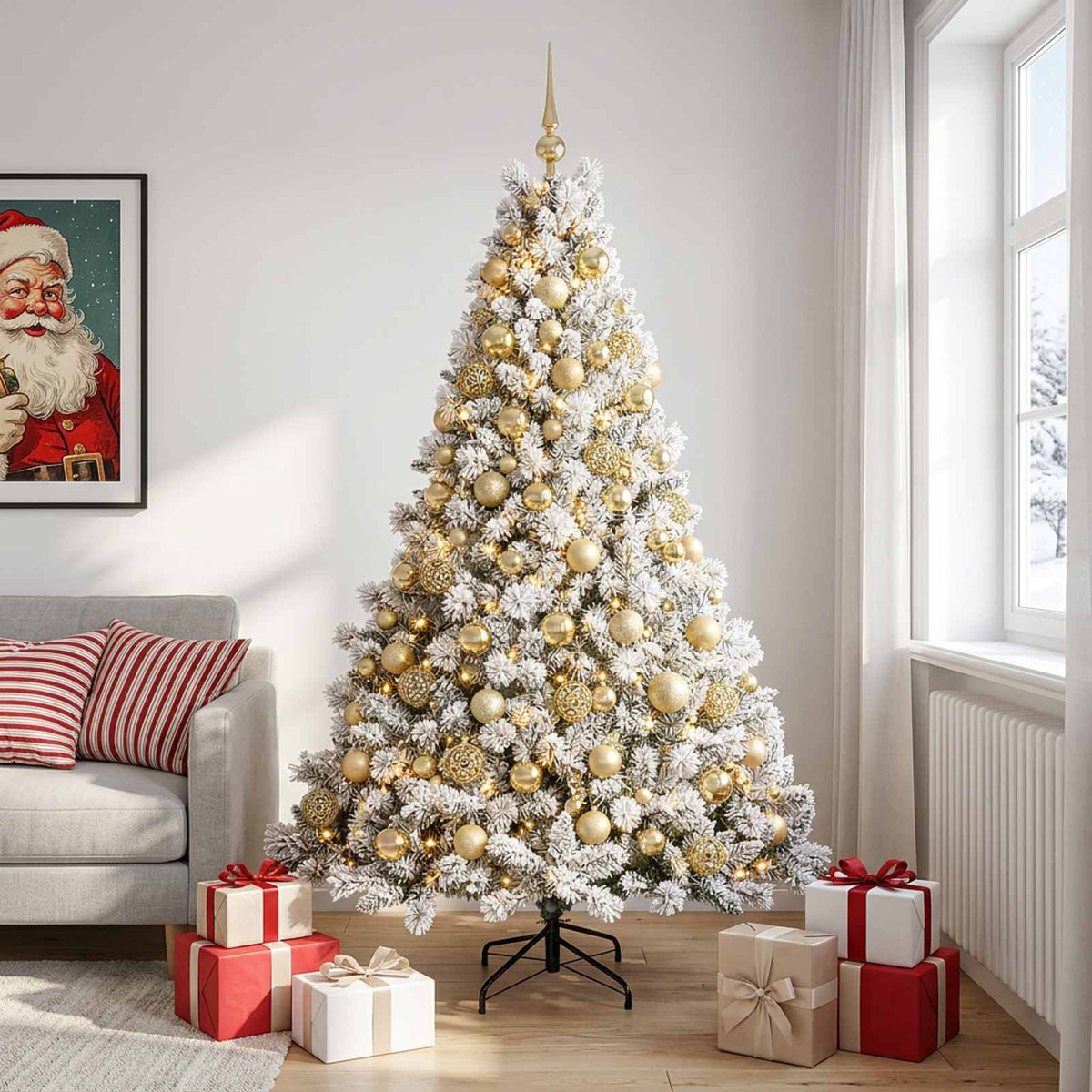Artificial Christmas Tree with Bauble 180 cm 300 LEDs