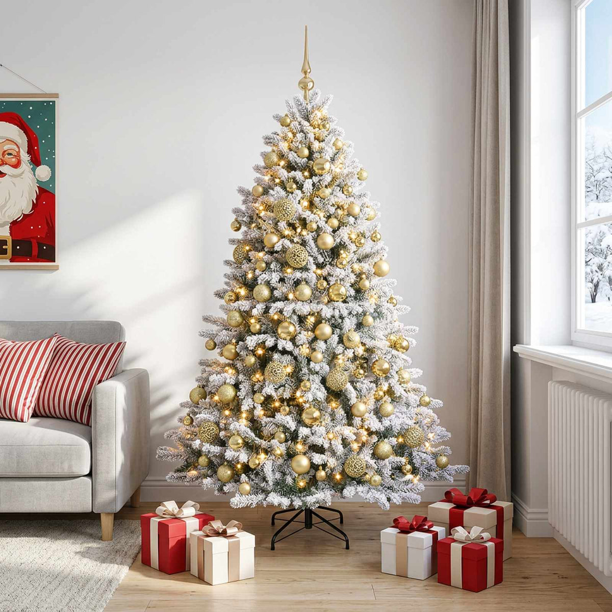 Artificial Christmas Tree with Bauble 240 cm 300 LEDs