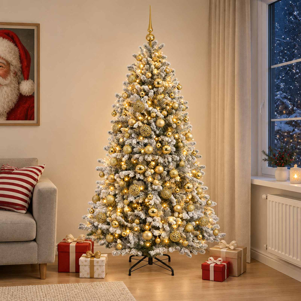 Artificial Christmas Tree with Bauble 240 cm 300 LEDs