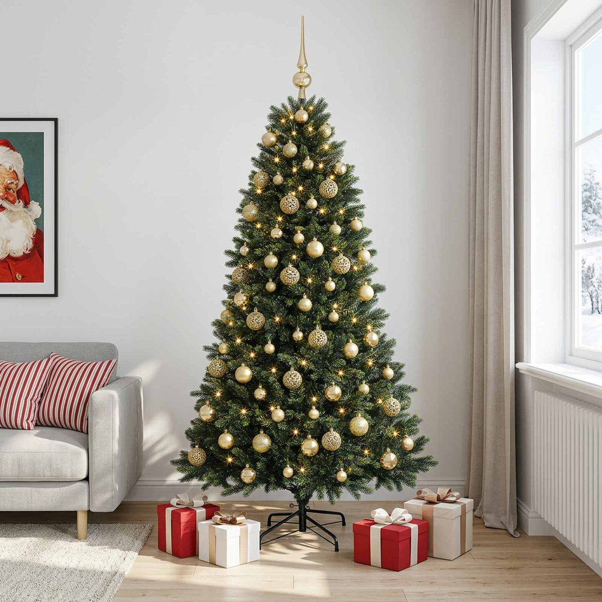 Artificial Christmas Tree with Bauble 240 cm 300 LEDs