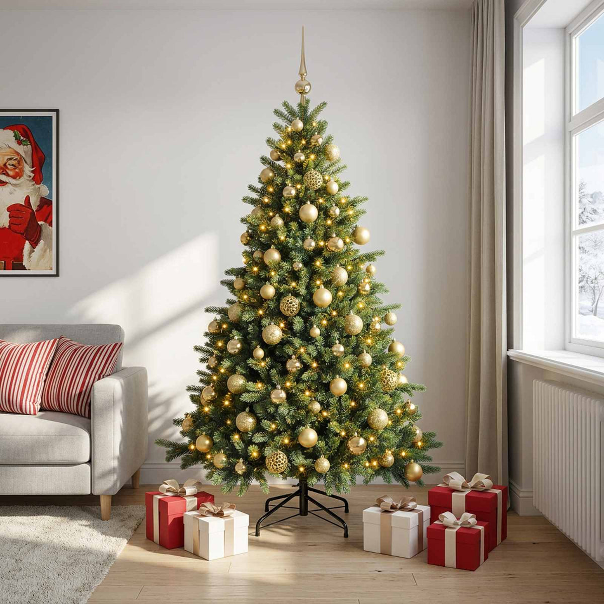 Artificial Christmas Tree with Bauble 240 cm 300 LEDs