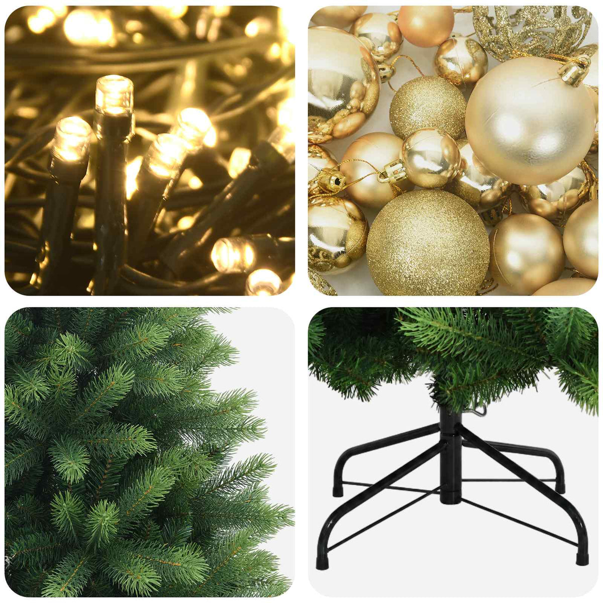 Artificial Christmas Tree with Bauble 180 cm 300 LEDs