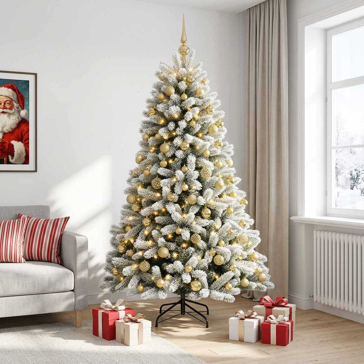 Artificial Christmas Tree with Bauble 240 cm 300 LEDs