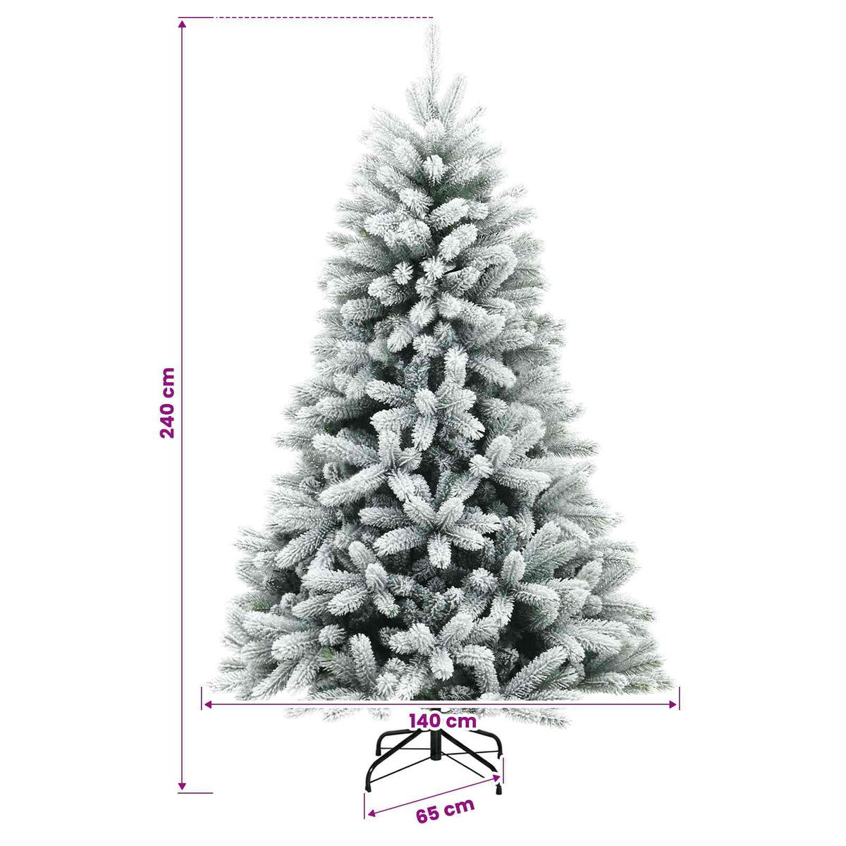 Artificial Christmas Tree with Bauble 240 cm 300 LEDs