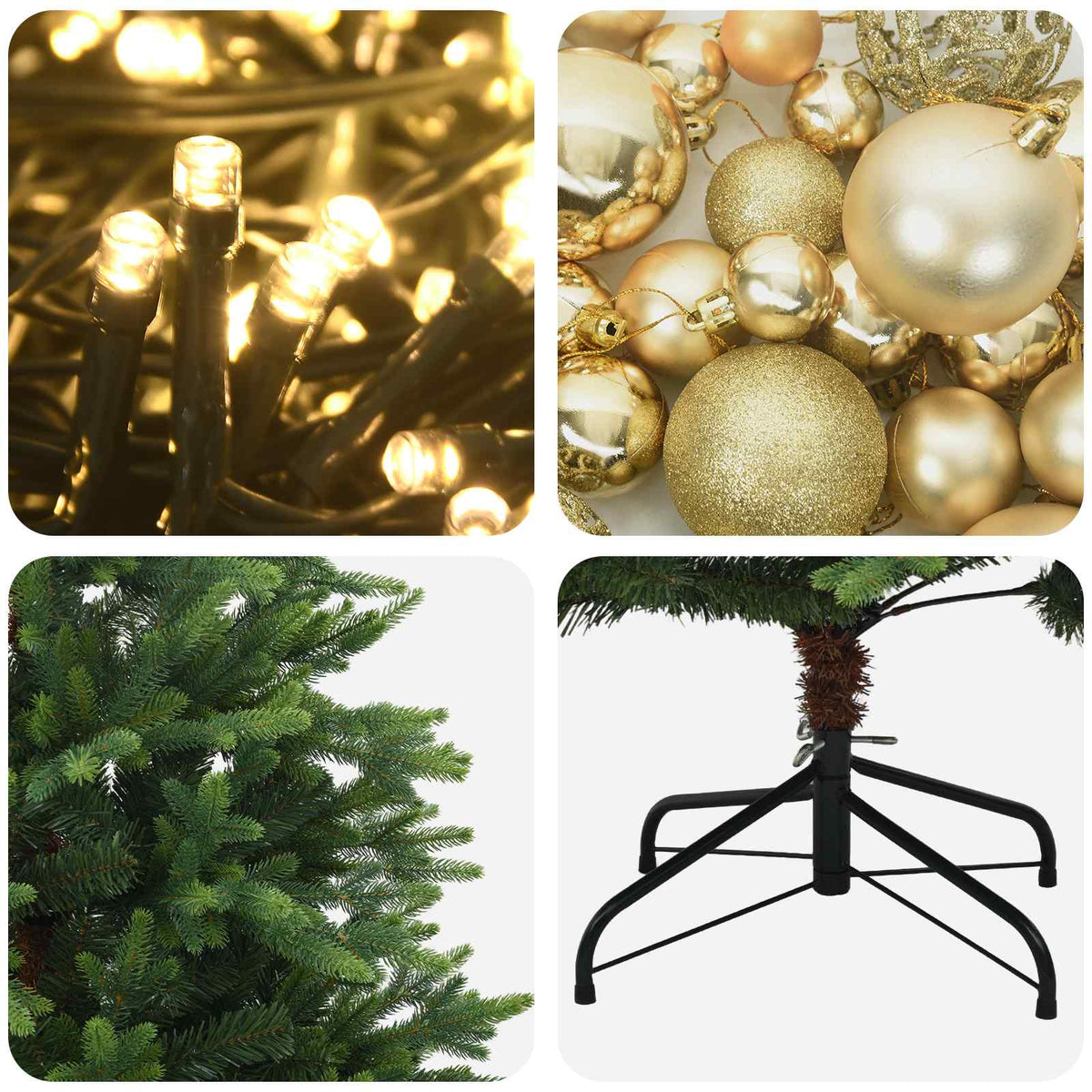 Artificial Christmas Tree with Bauble 210 cm 300 LEDs