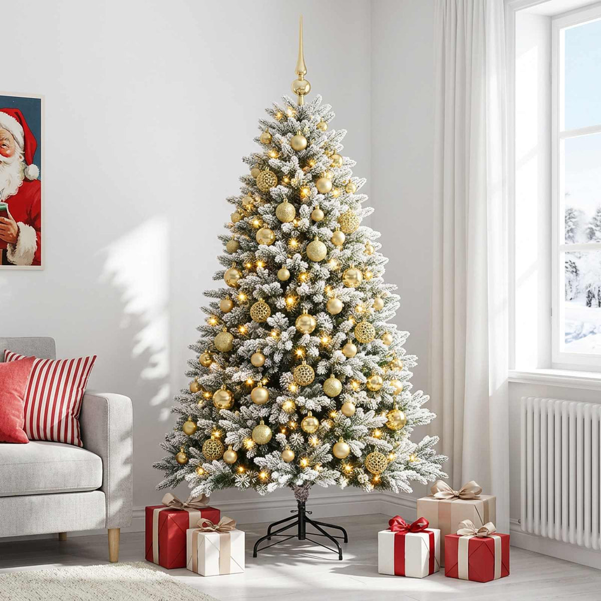 Artificial Christmas Tree with Bauble 180 cm 300 LEDs