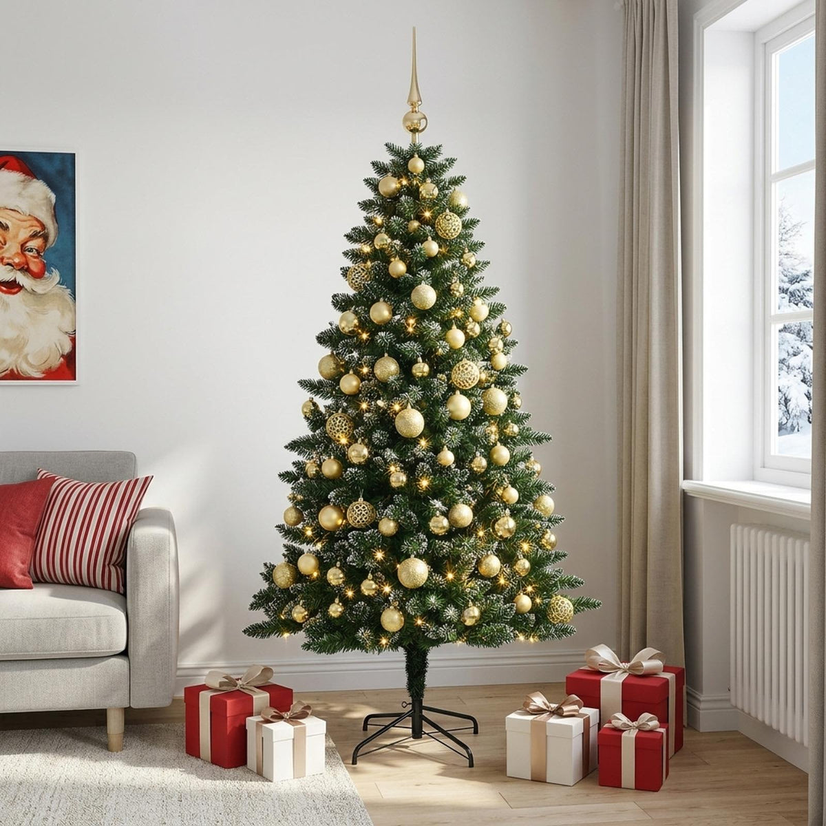 Artificial Christmas Tree with Bauble 180 cm 300 LEDs