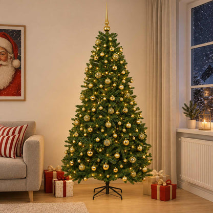 Artificial Christmas Tree Mid-green with Bauble 240 cm 300 LEDs