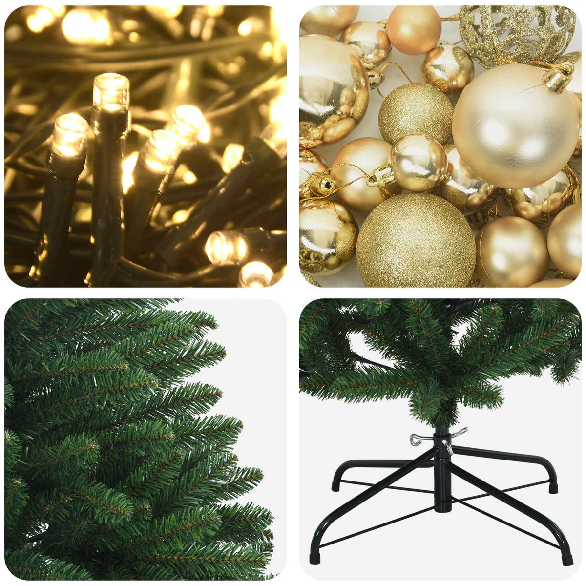 Artificial Christmas Tree Mid-green with Bauble 240 cm 300 LEDs