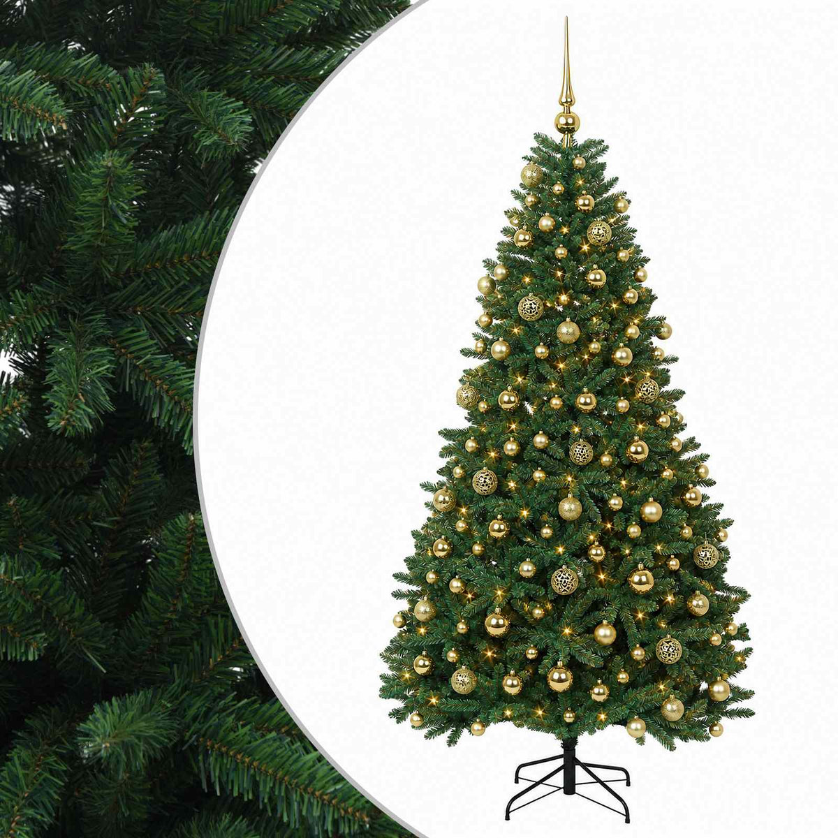 Artificial Christmas Tree Mid-green with Bauble 240 cm 300 LEDs