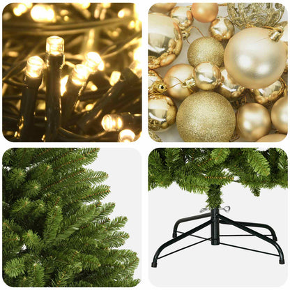 Artificial Christmas Tree Light Green with Baubles 180 cm
