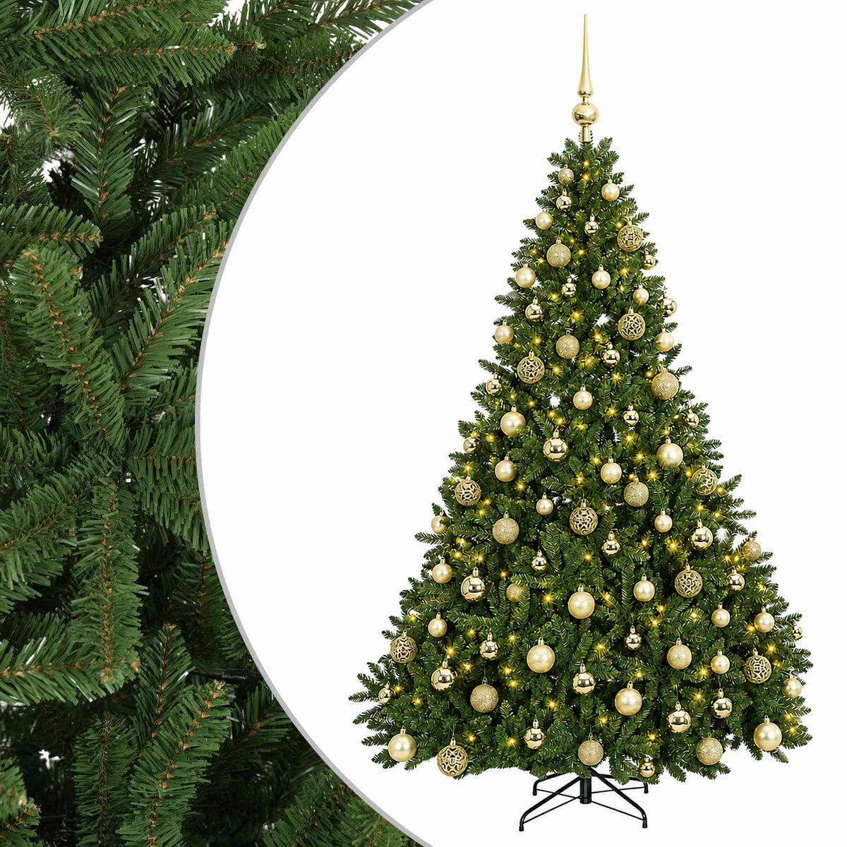 Artificial Christmas Tree Light Green with Baubles 180 cm