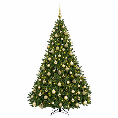 Artificial Christmas Tree Light Green with Baubles 240 cm