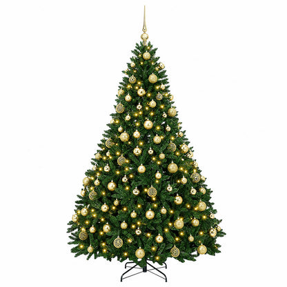 Artificial Christmas Tree Mid-green with Ornament 210 cm